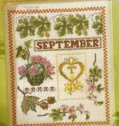 September - sampler, tablecloth, wipes