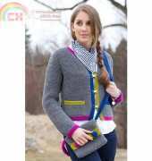 Premier Yarns-P00422-Color Block Cardigan & Bag by Deborah Norville-Free
