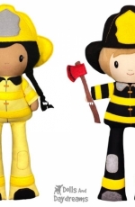 Dolls and Daydreams In the hoop Firefighter dolls