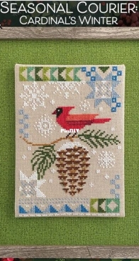 Robin Pickens Cross Stitch Patterns - Seasonal Courier - Cardinals Winter PCS