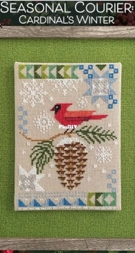 Robin Pickens Cross Stitch Patterns - Seasonal Courier - Cardinals Winter PCS