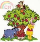 Designer Stitches Winnie the Pooh D45 - Apple Picking