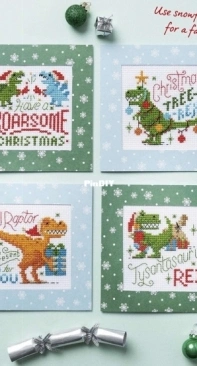 Christmas Dinosaurs by Emma Congdon from Cross Stitch Crazy 262 PCS + XSD