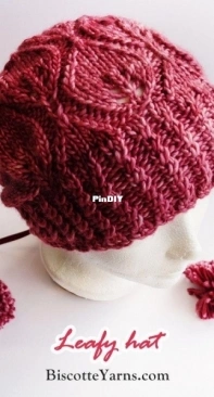 Leafy Hat by Louise Robert and Micheline Goulet for Biscotte Yarns Free