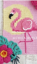 Chica Outlet - Laura Marchi - Wall Hanging Tropical Flamingo - Tapiz Flamenco Tropical - Spanish