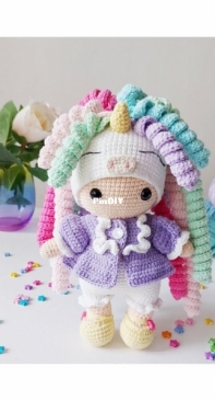 Lubava Crochet Pattern - Lyubov Kholkina - Doll with outfit and Unicorn Hat