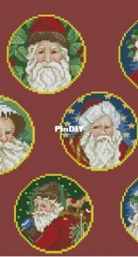 Janlynn 125-55 Santa Ornaments by Donna Vermillion Giampa XSD