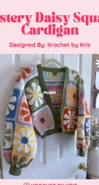 Krochet by Kris - Kristin Polk / Kay Pea - Mystery Daisy Square Cardigan