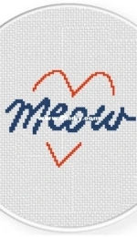 Daily Cross Stitch - Meow Heart