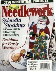 Joyful Santa Stocking from McCall's Needlework Dec 1997 XSD