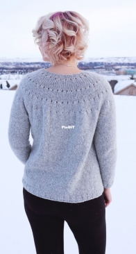 Easy Eyelet Yoke Sweater by Chantal Miyagishima - Knitatude
