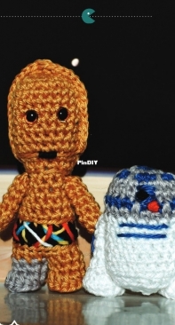 Ahooka Migurumi - Ophelie - Minis C3PO & R2D2 - French - Free