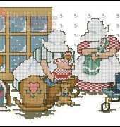 January from Leisure Arts 3263 Sunbonnet Sue Yesteryears Sweetheart