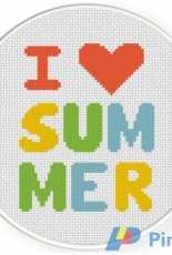 Daily Cross Stitch - I Love Summer