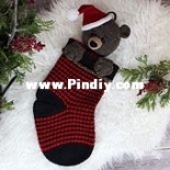 Croch Eh Patch - Hollys Hobbies - Holly McNevan - Woodland Christmas Stocking - Bear
