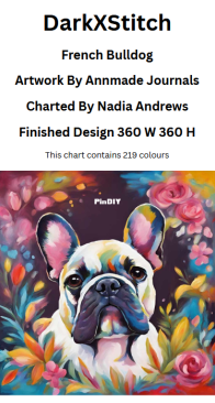 DarkXStitch - French Bulldog by Nadia Andrews - Free