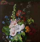 Golden Kite GK 397 - Hollyhocks and Other Flowers in a Vase