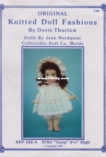 Original Knitted Doll Fashions KDF 242-A SFBJ "Twirp" 6,5" High by Doris Thurlow
