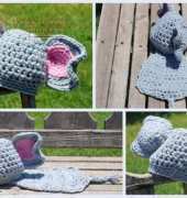 Calleighs Clips and Crochet Creations - Elephant Cuddle Critter Cape Set by Elisabeth Spivey
