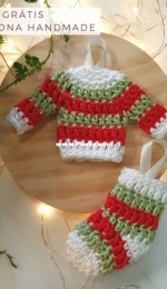 Filo Feitoamao - Fernanda Frias - Christmas Sweater and Stocking - Sueter e Meia de Natal - Portuguese - Free