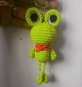 amigurumi frog coupel keychain