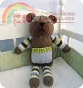 Amy Gaines Knit Pocket Teddy Bear
