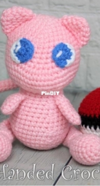 Left Handed Crocheter - Jennifer Adams - Mew - Pokeball - Free