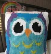 Nina H- Tunesian Crochet Owl Pillowcase 1