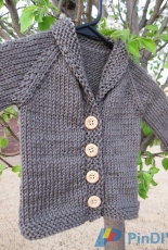 Baby Sophisticate Cardigan by Linden Down -Free