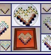 heart with violets - hardanger