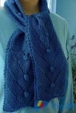 Bobble Blue Scarf by Karen Boykin /Yarn is My Metier-Free