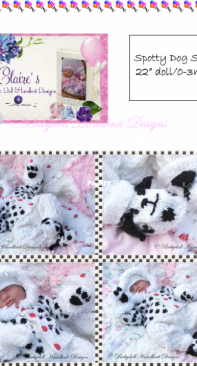 Claires Baby & Doll Handknit Designs - F59 Spotty Dog Suit