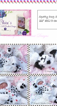 Claires Baby & Doll Handknit Designs - F59 Spotty Dog Suit