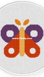 Daily Cross Stitch - Geometric Butterfly