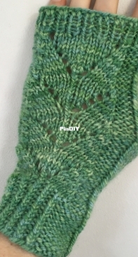 Fernwood Lace Mitts by Fiber of Maine-Free
