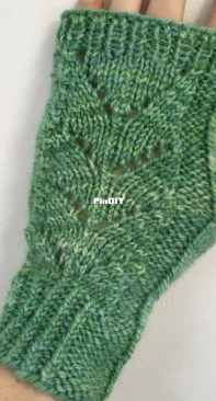 Fernwood Lace Mitts by Fiber of Maine-Free