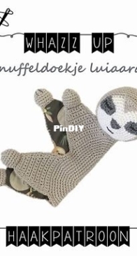 WHAZZ UP - Sandra Vriezema - Sloth Cuddle Lovey Blanket - Knuffeldoekje Luiaard - Dutch
