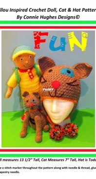 Connie Hughes Designs - Connie Hughes - Caillou Inspired Doll Cat and Hat