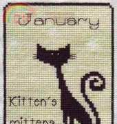 Retro Monthly Cats by Angelic Stitches (pat)