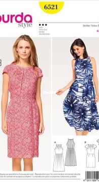 Burda Style - 6521 - Misses Dress - Sizes 34-44 - English, French, Spanish