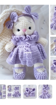 Go Crochet Studio / Helena Toys Dmitrov - Kharitonova Elena - Lilac Petal Dress and Booties