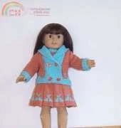 Double breasted Jacket and Dress for 18"inch Doll by Sylvia Schofield