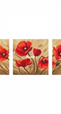Coricamo 8384-02 Triptych with poppies