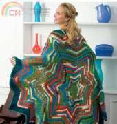 Coats & Clark - Red Heart LW2032 - 7-Point Star Throw by Ann Regis