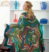 Coats & Clark - Red Heart LW2032 - 7-Point Star Throw by Ann Regis