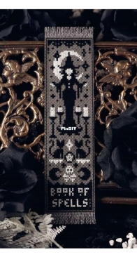 The Witchy Stitcher - Book of Spells Bookmark from Witchy Stitching PCS + XSD