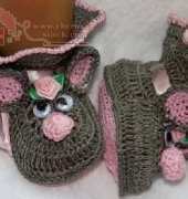 Cheryls Crochet CC60 Baby Booties Wee Mouse