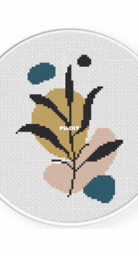 Daily Cross Stitch - Abstract Leaf