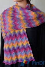 Mini Mochi Electric Sunrise Scarf by Susan Druding /Crystal Palace Yarns-Free