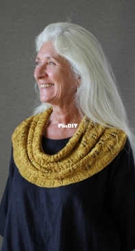 Delicate Foliage Cowl by Sian Price-White-Free